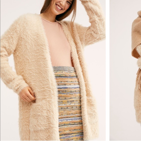 Free people faux fur cardi - Picture 1 of 3